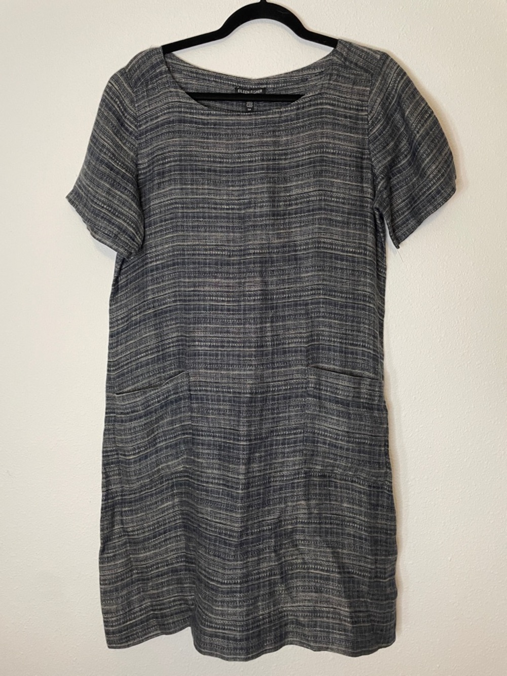 Eileen Fisher Casual Career 100% Organic Linen Mini/ Midi Dress
